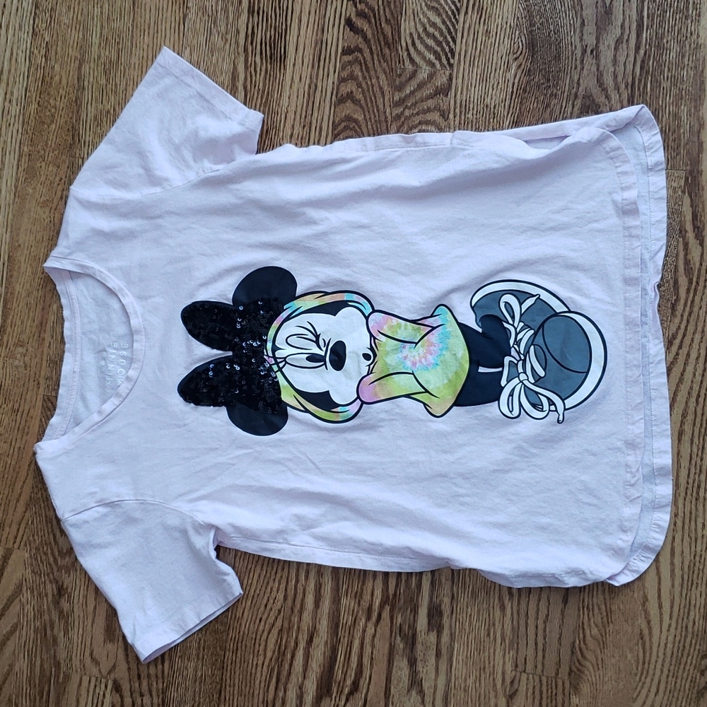 (S) Disney's Minnie Mouse Graphic Shirt Sleeved 100% Cotton Pastel T-Shirt Vacay